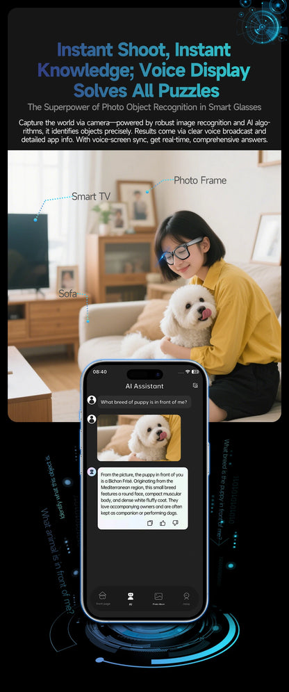 GUHUAVMI W610 AI Smart Glasses – Bluetooth Audio, Camera & Voice Assistant