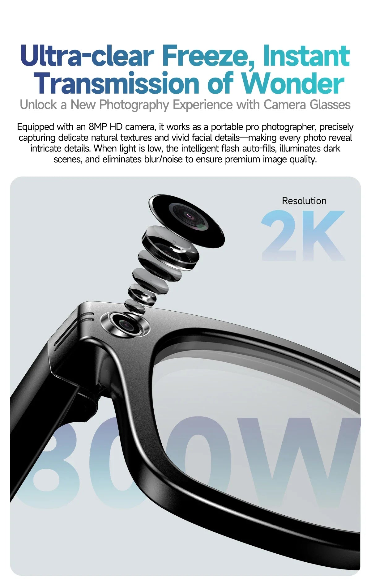 GUHUAVMI W610 AI Smart Glasses – Bluetooth Audio, Camera & Voice Assistant