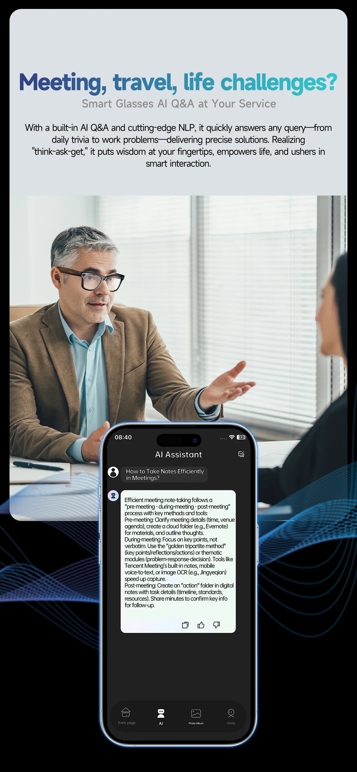 GUHUAVMI W610 AI Smart Glasses – Bluetooth Audio, Camera & Voice Assistant