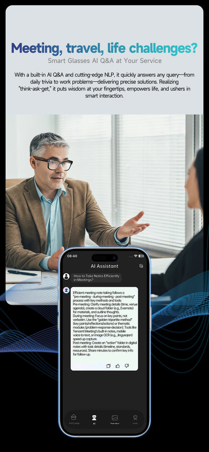 GUHUAVMI W610 AI Smart Glasses – Bluetooth Audio, Camera & Voice Assistant