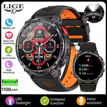 LIGE Outdoor Sport Smartwatch for Men – 1100mAh Battery, Bluetooth Call, IP68 Waterproof