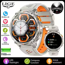 LIGE Outdoor Sport Smartwatch for Men – 1100mAh Battery, Bluetooth Call, IP68 Waterproof